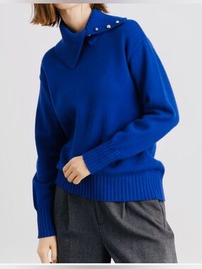 Lauren Ralph Lauren Royal Blue Cotton Sweater Large EUC